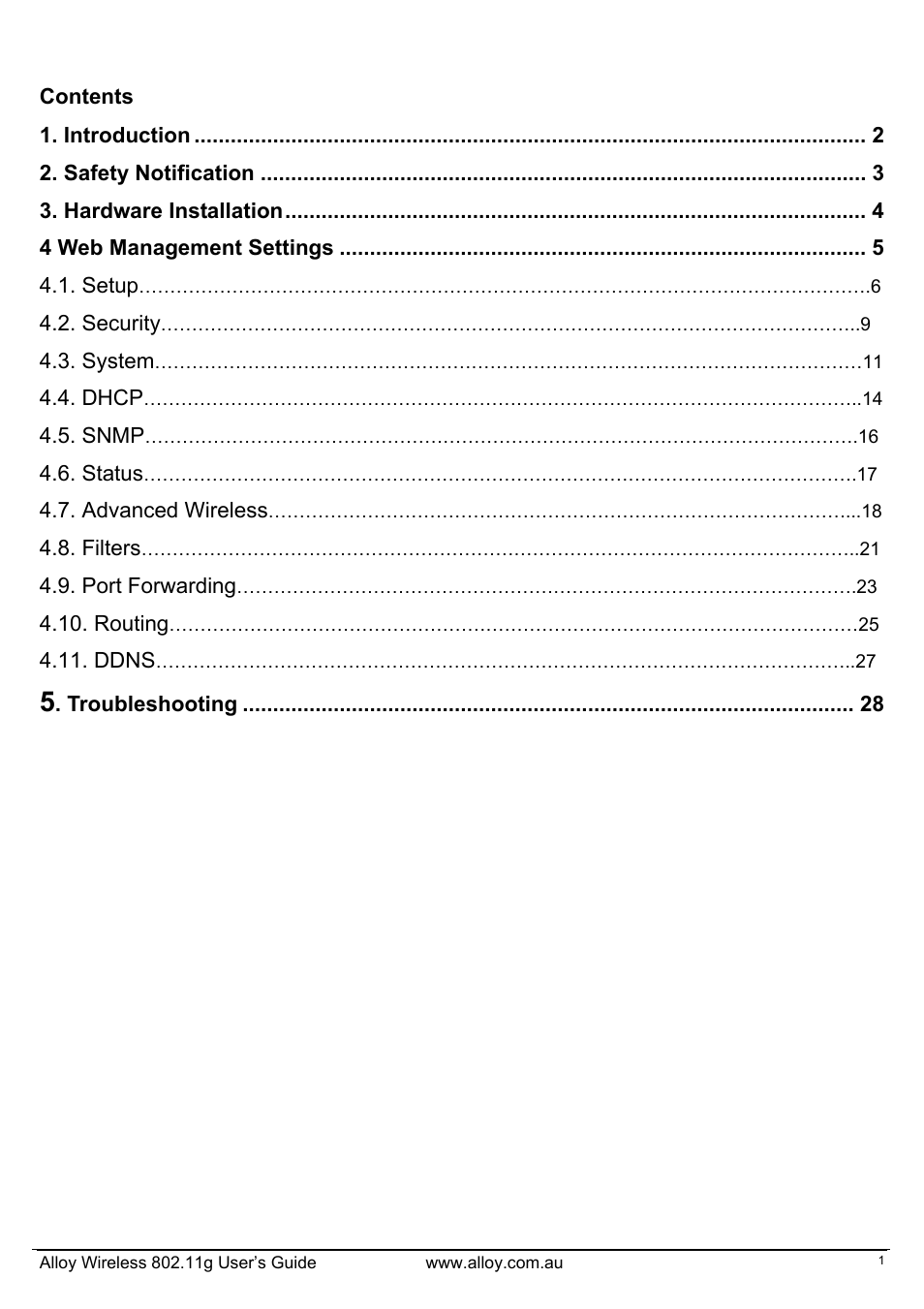 Alloy Computer Products WLF2454AP-S User Manual | Page 2 / 30