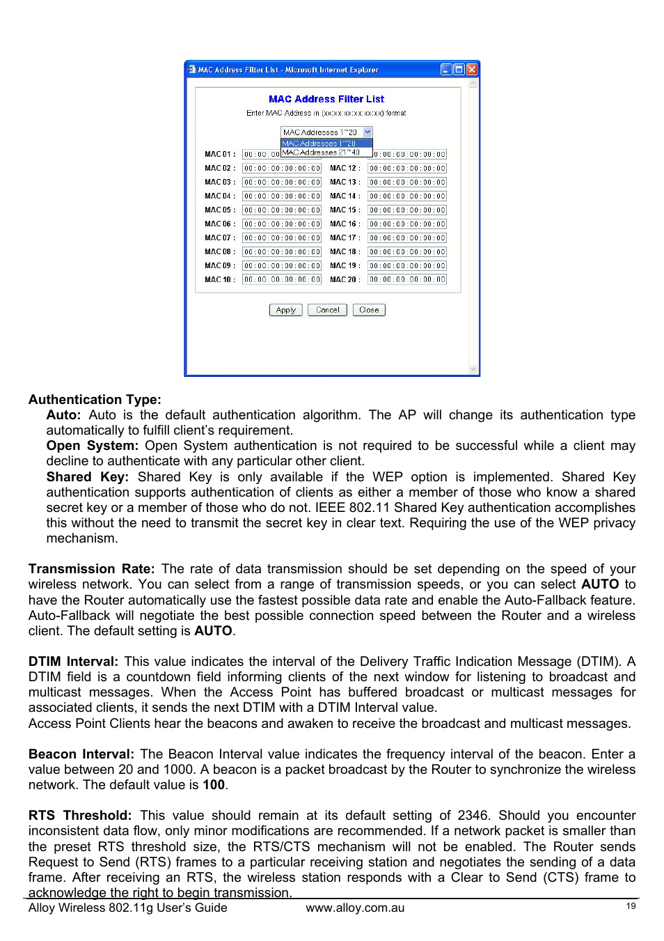 Alloy Computer Products WLF2454AP-S User Manual | Page 20 / 30