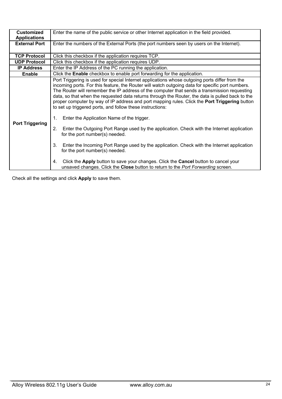Alloy Computer Products WLF2454AP-S User Manual | Page 25 / 30