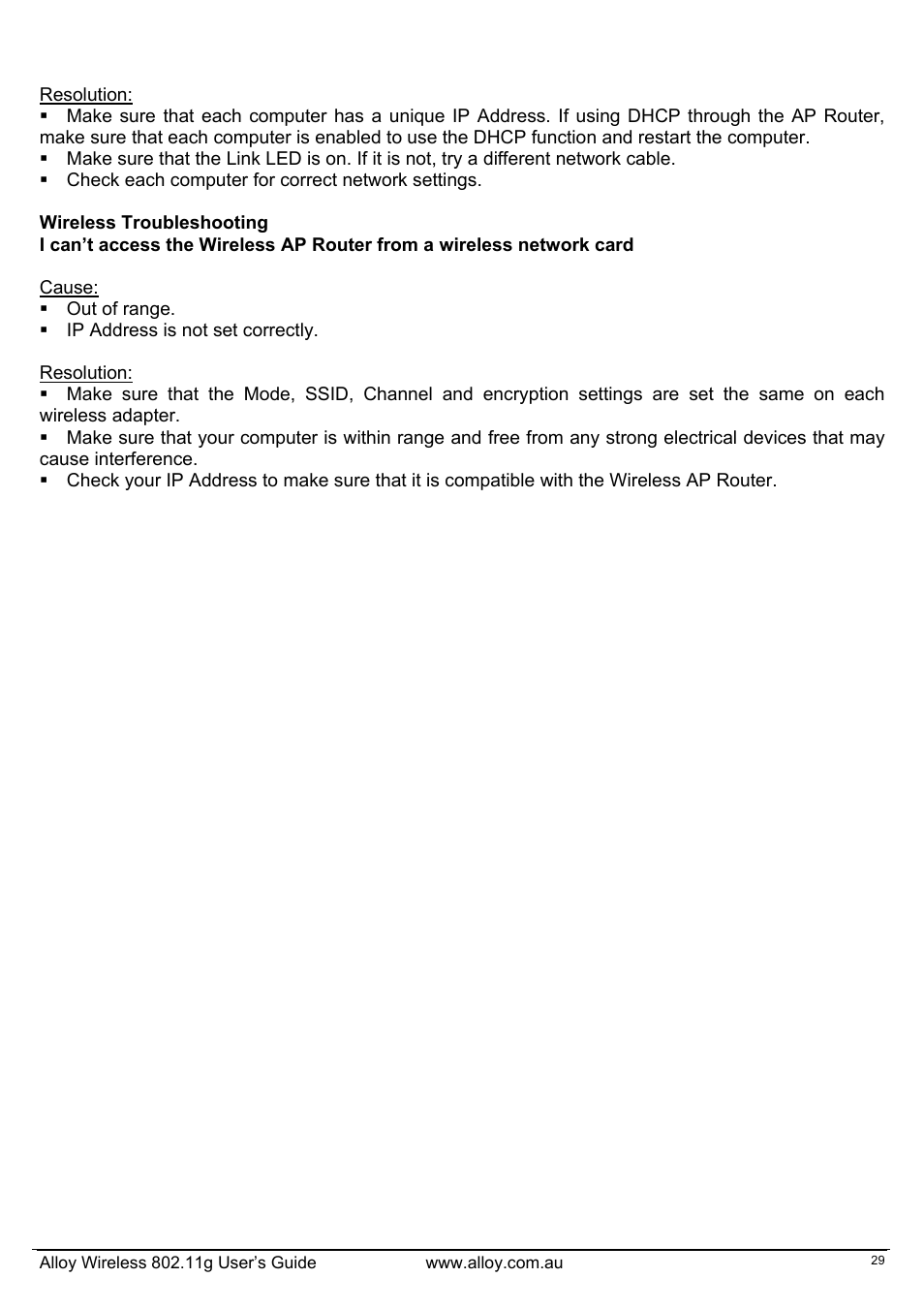 Alloy Computer Products WLF2454AP-S User Manual | Page 30 / 30