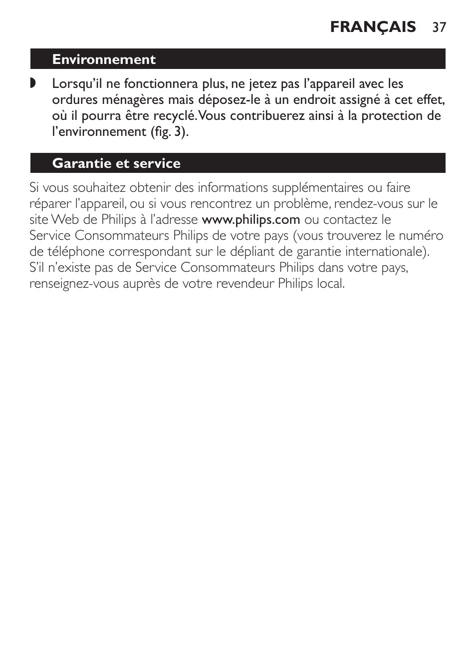 Lait de soja, Accessoires, Environnement | Garantie et service, Recette | Philips Mixeur plongeant User Manual | Page 37 / 68