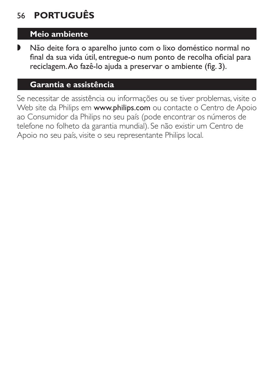 Leite de soja, Acessórios, Meio ambiente | Garantia e assistência, Receita | Philips Mixeur plongeant User Manual | Page 56 / 68