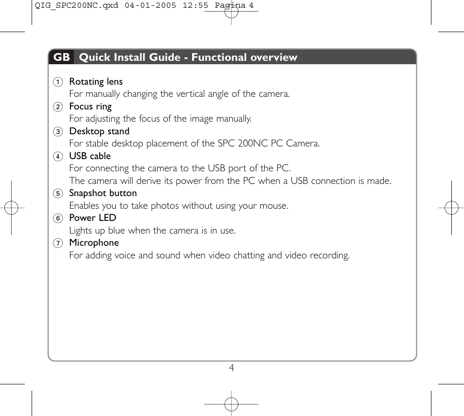 Philips Webcam User Manual | Page 4 / 22