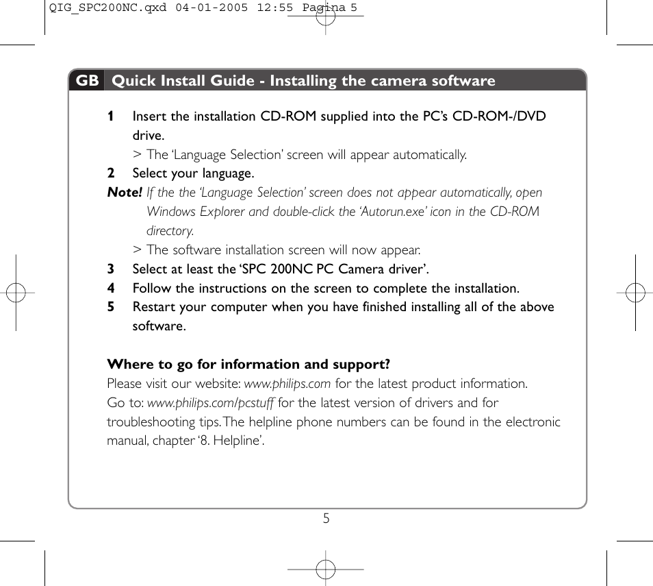 Philips Webcam User Manual | Page 5 / 22