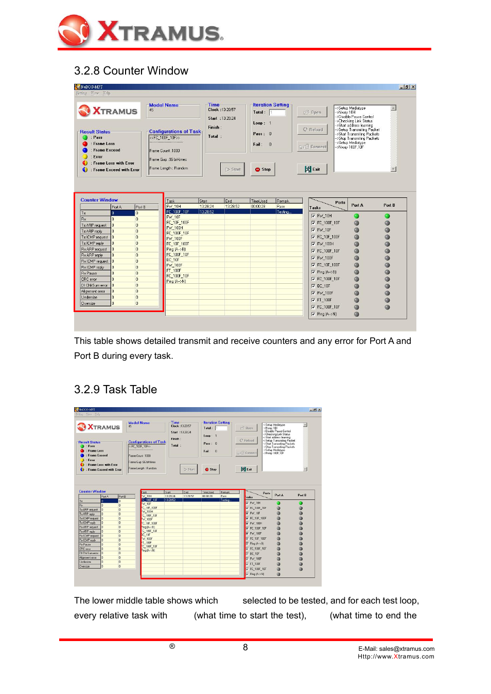 8 counter window, 9 task table | Alloy Computer Products Network Device NuDOG-MPT User Manual | Page 11 / 27