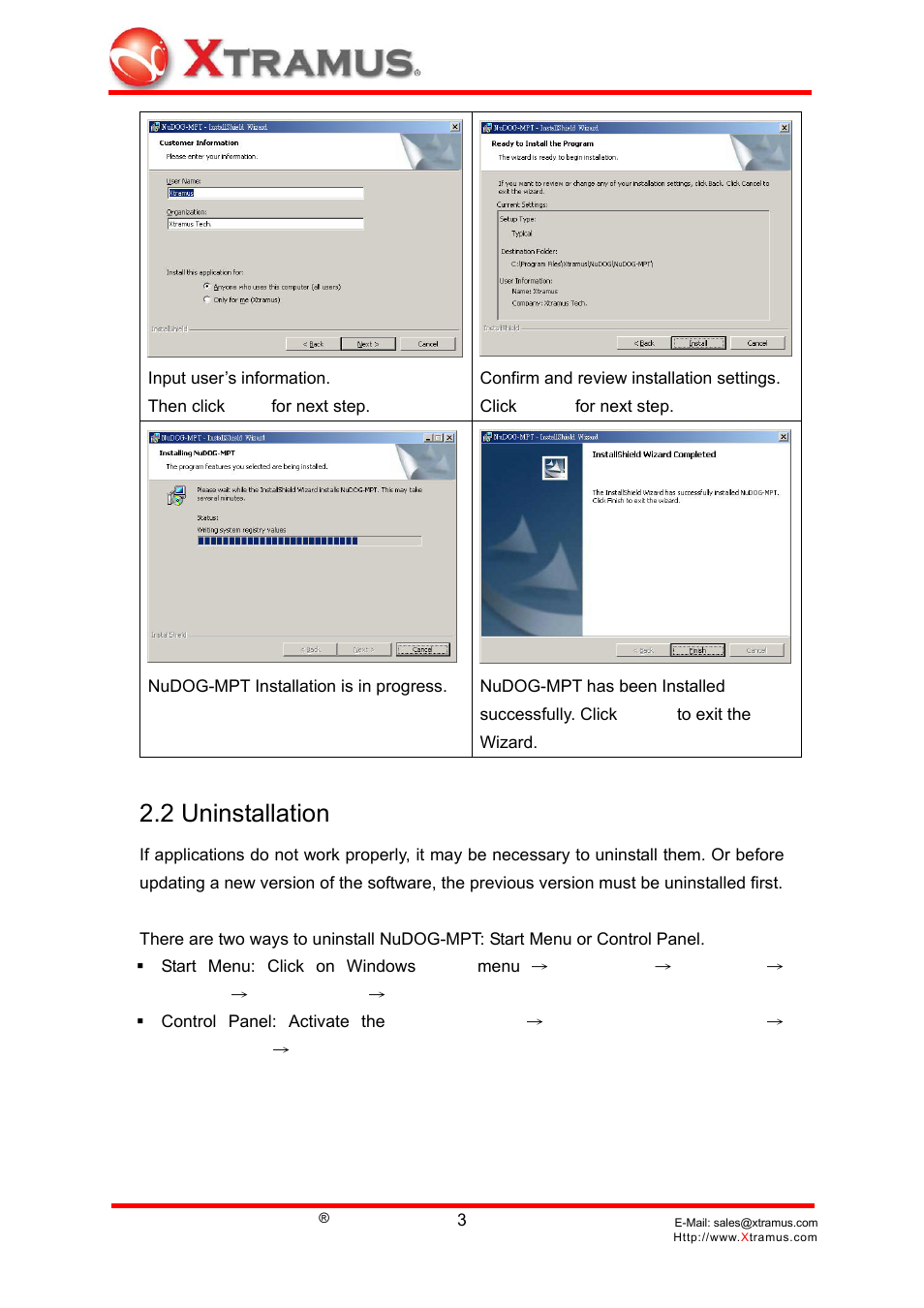 2 uninstallation | Alloy Computer Products Network Device NuDOG-MPT User Manual | Page 6 / 27