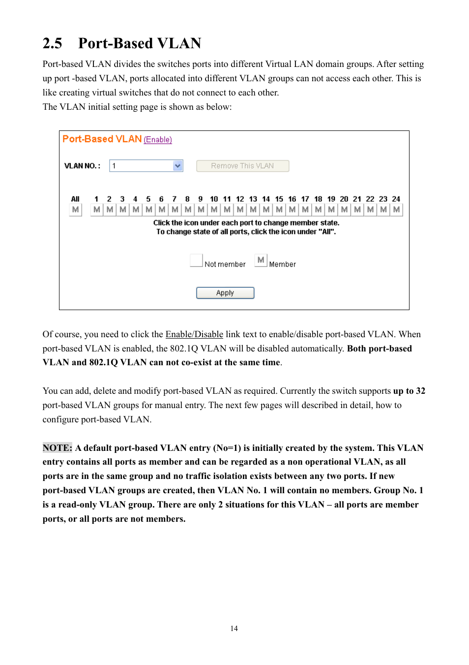 5 port-based vlan | Alloy Computer Products GSS-24T2SFP User Manual | Page 14 / 59