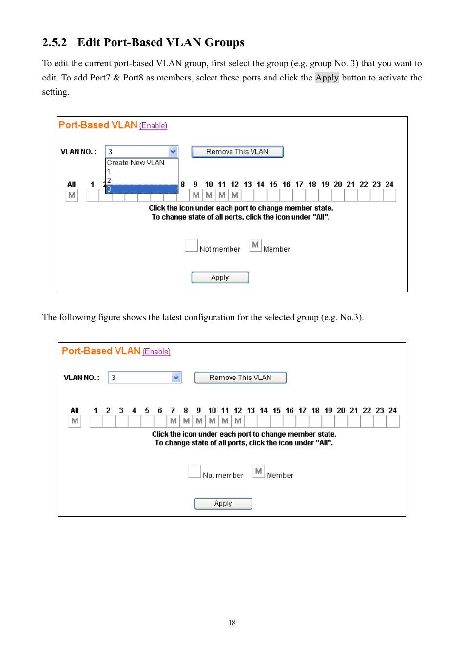 2 edit port-based vlan groups | Alloy Computer Products GSS-24T2SFP User Manual | Page 18 / 59