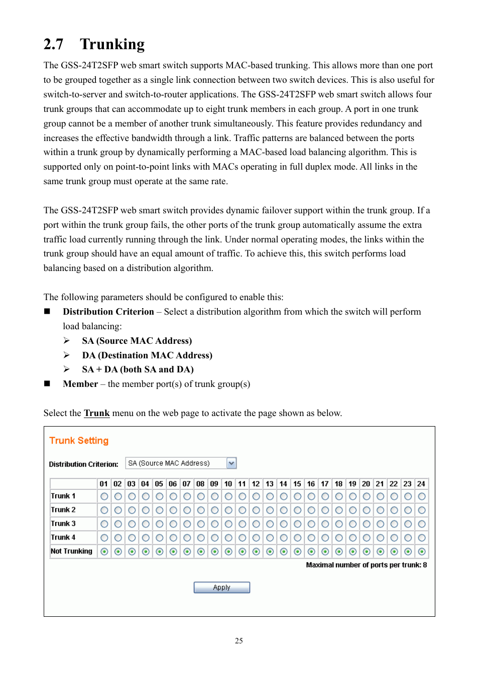 7 trunking | Alloy Computer Products GSS-24T2SFP User Manual | Page 25 / 59