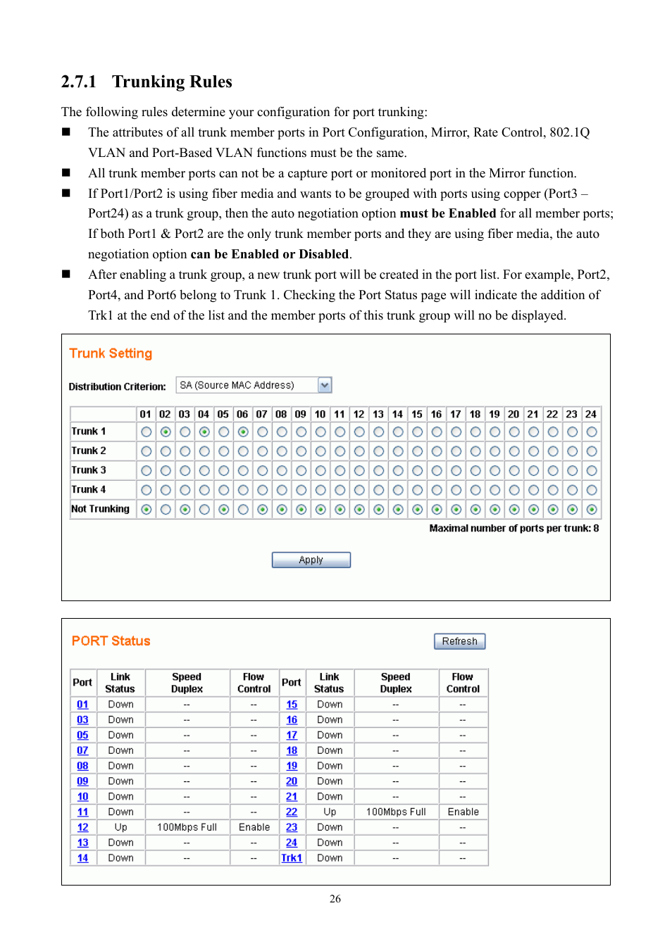 1 trunking rules | Alloy Computer Products GSS-24T2SFP User Manual | Page 26 / 59