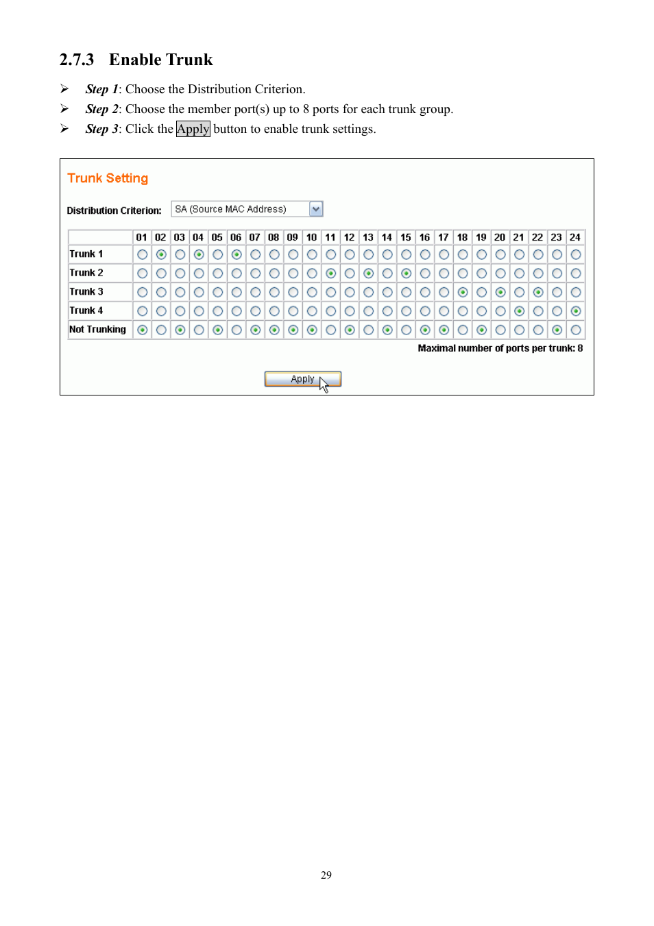 3 enable trunk | Alloy Computer Products GSS-24T2SFP User Manual | Page 29 / 59