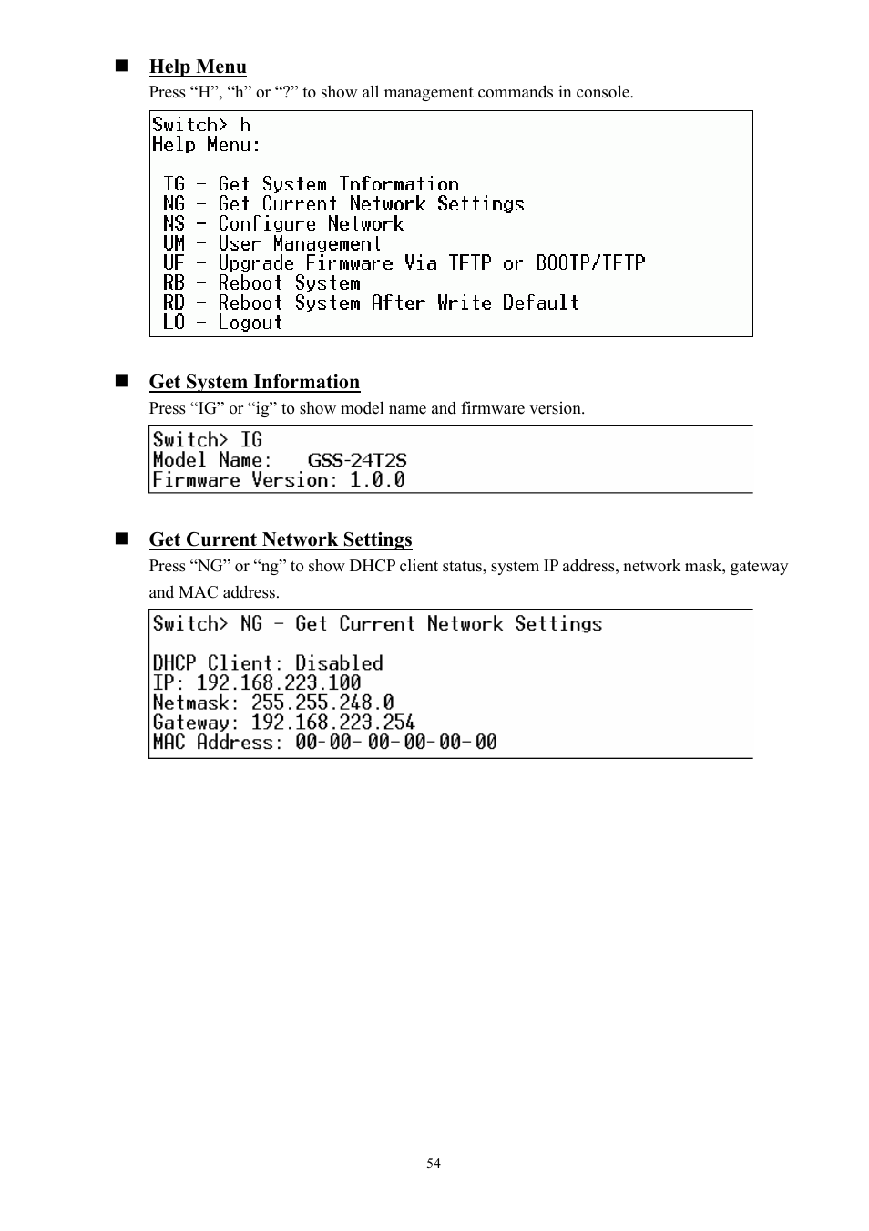 Alloy Computer Products GSS-24T2SFP User Manual | Page 54 / 59