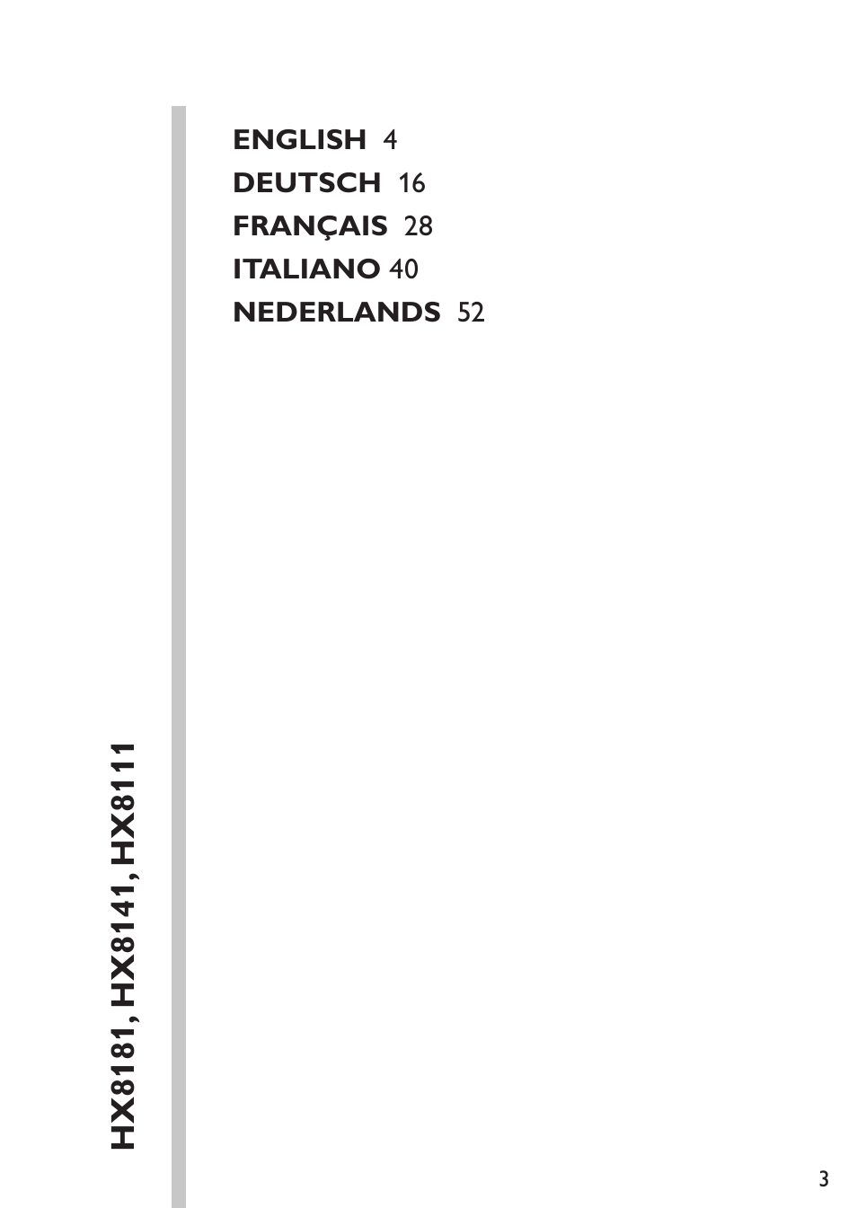 Philips Sonicare AirFloss Micro-jet Interdentaire User Manual | Page 3 / 64