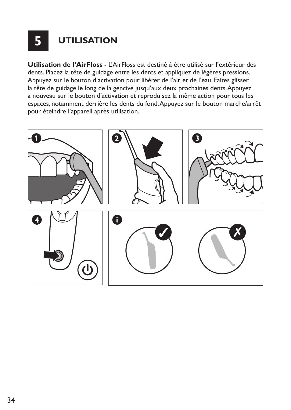 Philips Sonicare AirFloss Micro-jet Interdentaire User Manual | Page 34 / 64