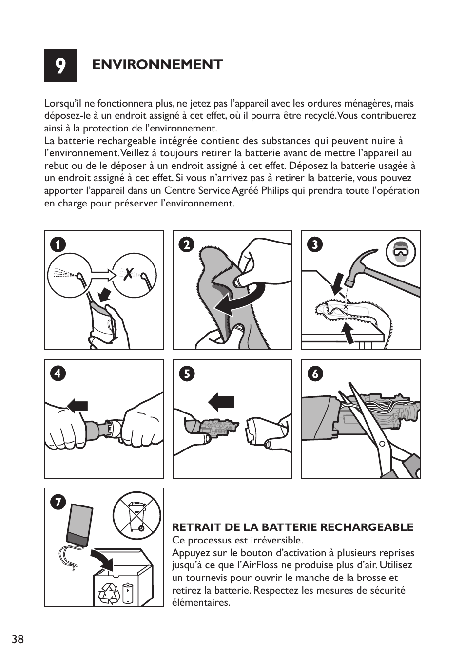 Environnement | Philips Sonicare AirFloss Micro-jet Interdentaire User Manual | Page 38 / 64