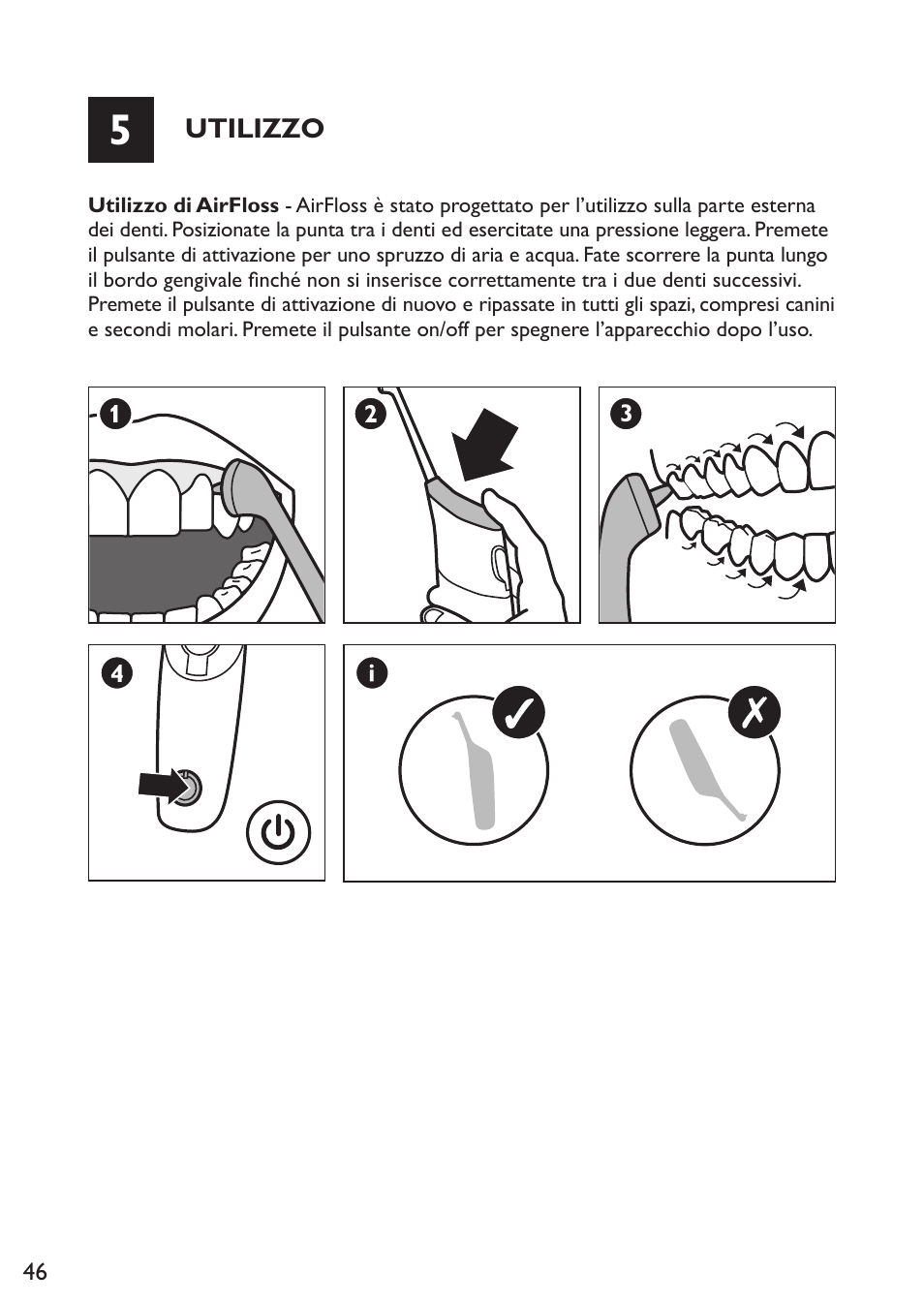 Philips Sonicare AirFloss Micro-jet Interdentaire User Manual | Page 46 / 64