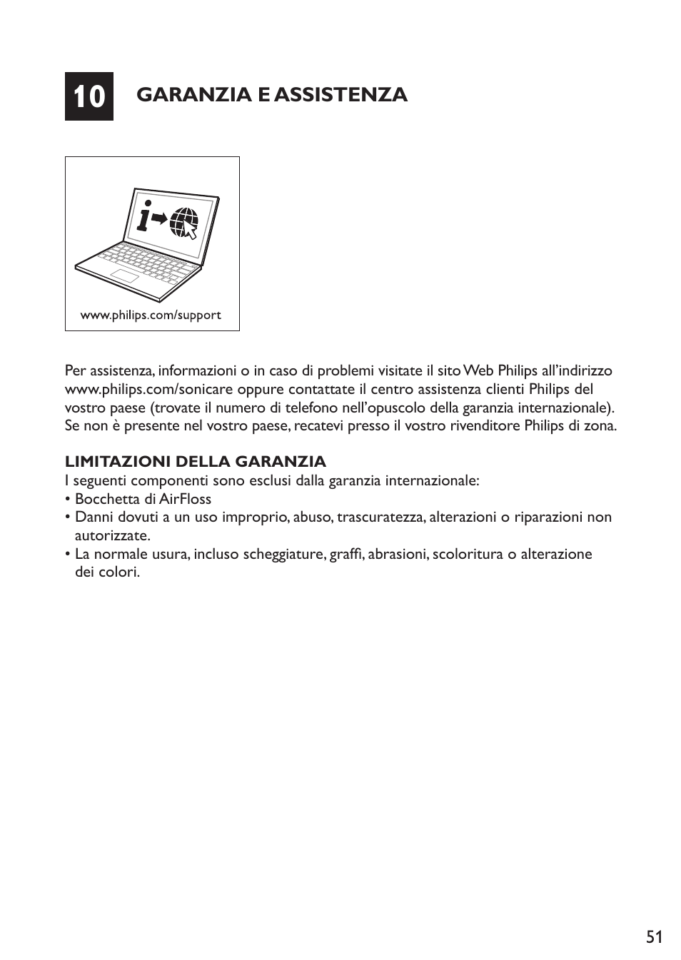 Garanzia e assistenza | Philips Sonicare AirFloss Micro-jet Interdentaire User Manual | Page 51 / 64