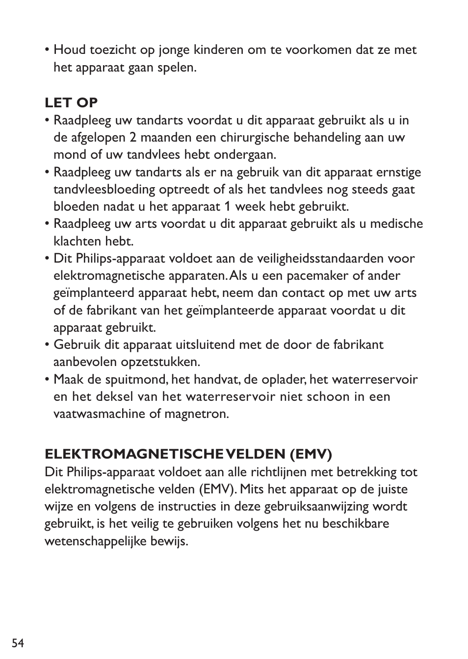Philips Sonicare AirFloss Micro-jet Interdentaire User Manual | Page 54 / 64