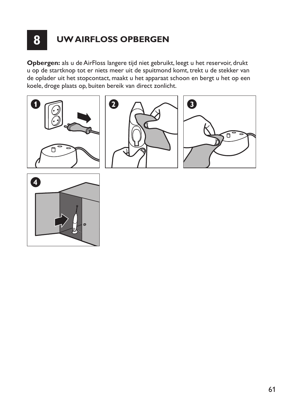 Philips Sonicare AirFloss Micro-jet Interdentaire User Manual | Page 61 / 64