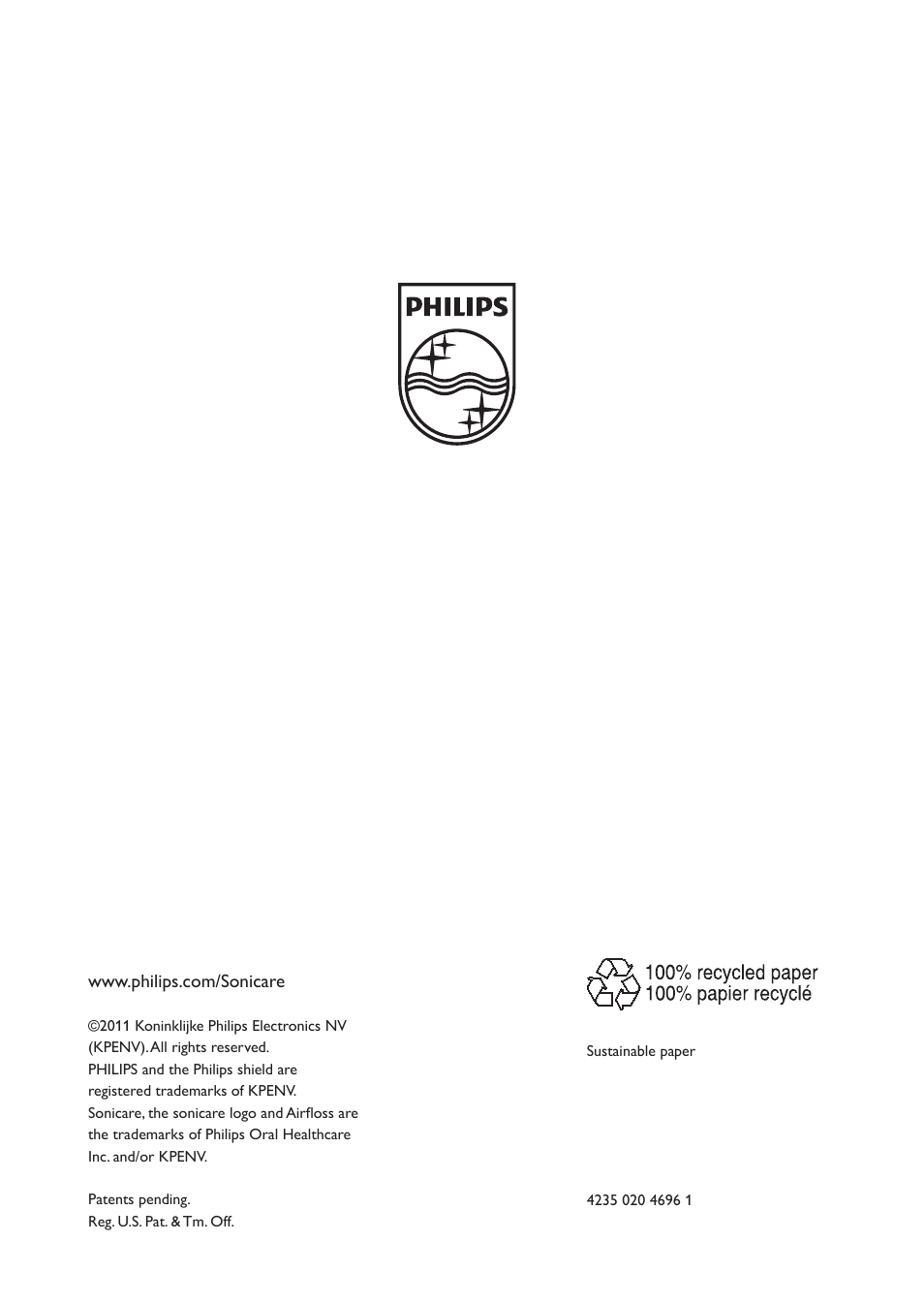 Philips Sonicare AirFloss Micro-jet Interdentaire User Manual | Page 64 / 64