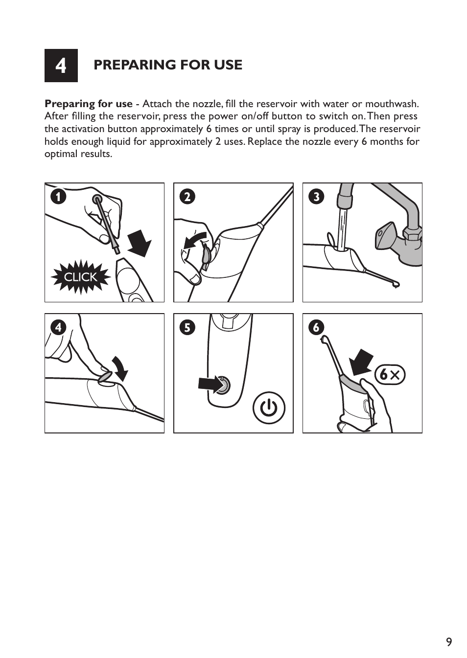 Philips Sonicare AirFloss Micro-jet Interdentaire User Manual | Page 9 / 64