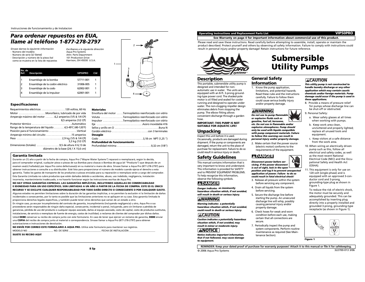 AquaPRO VIP50PRO User Manual | 4 pages