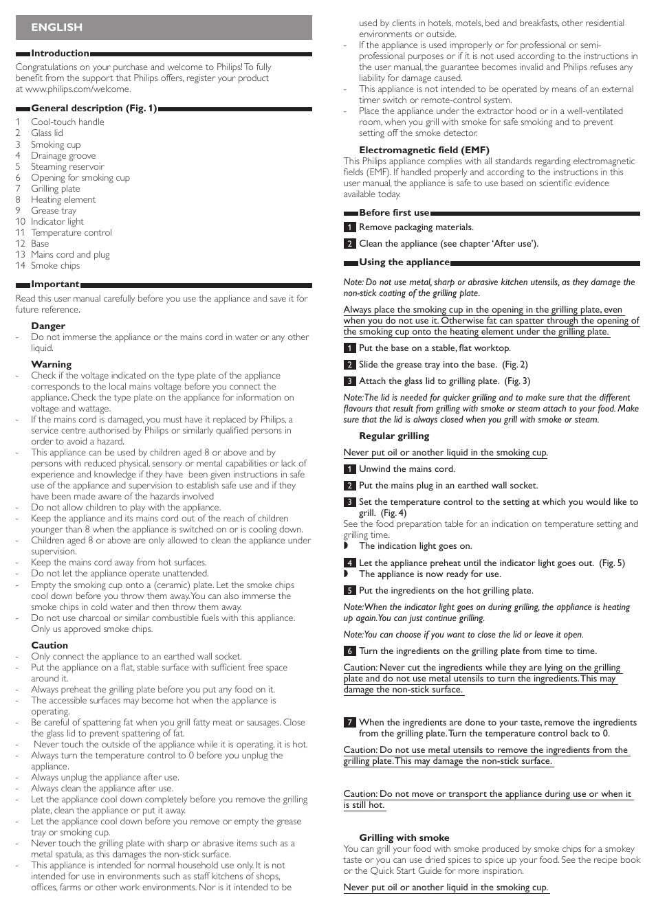 Philips Avance Collection Gril de table User Manual | Page 2 / 11