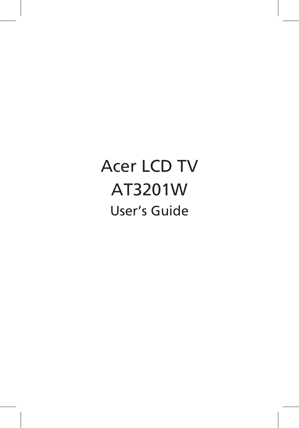 Acer AT3201W User Manual | 25 pages