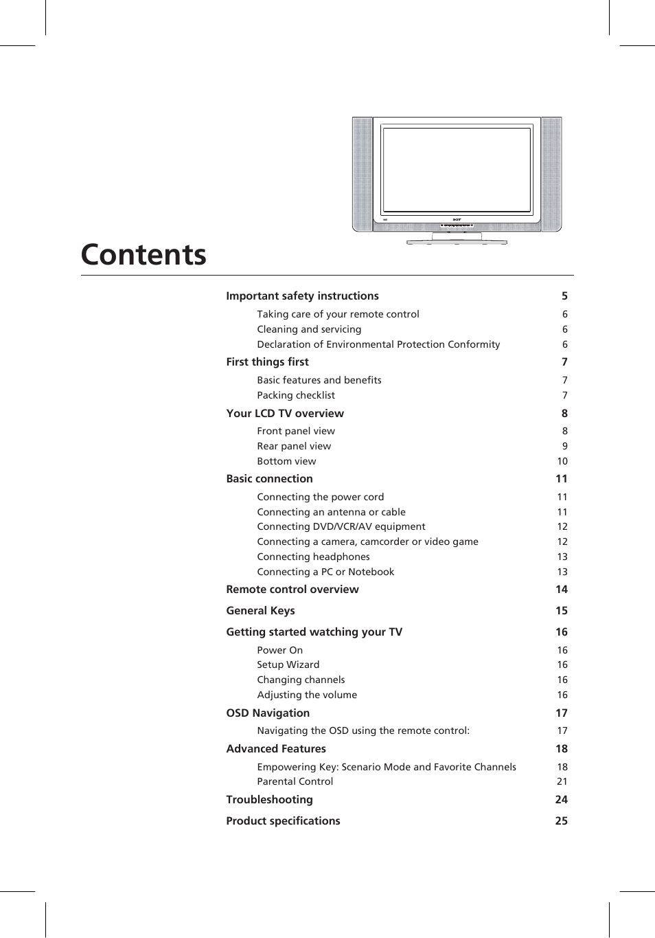 Acer AT3201W User Manual | Page 3 / 25