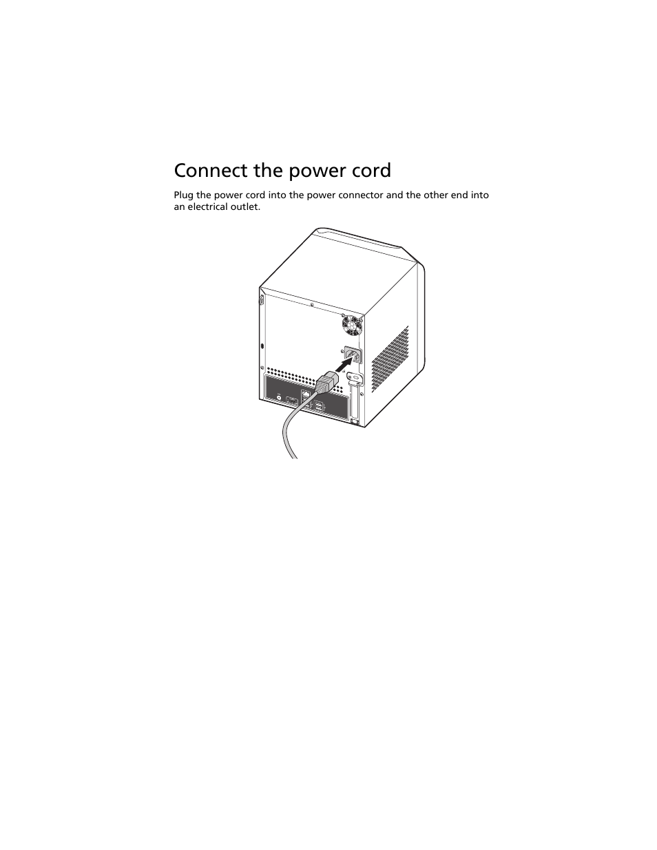 Connect the power cord | Acer Aspire easyStore H340 User Manual | Page 29 / 148