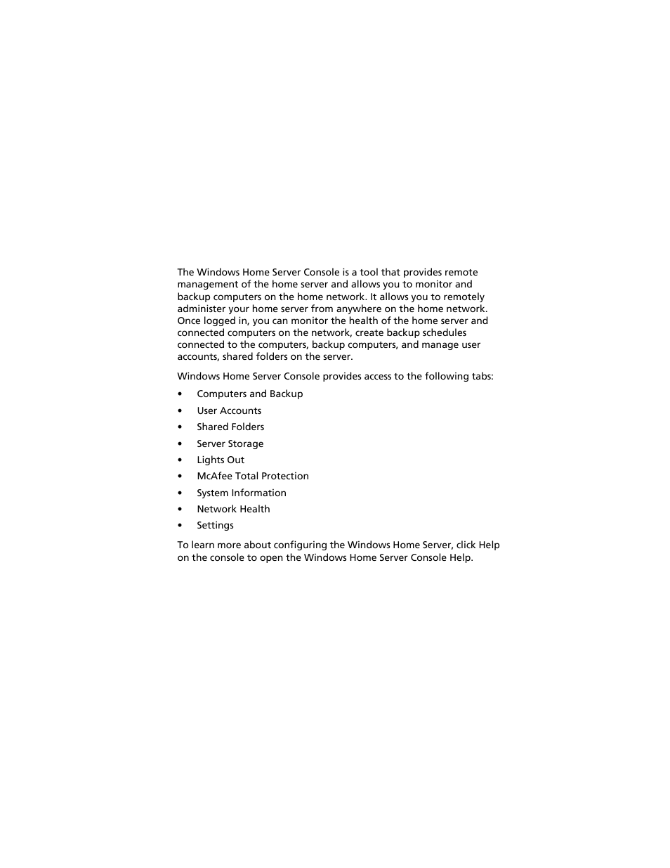 3 windows home server console | Acer Aspire easyStore H340 User Manual | Page 51 / 148