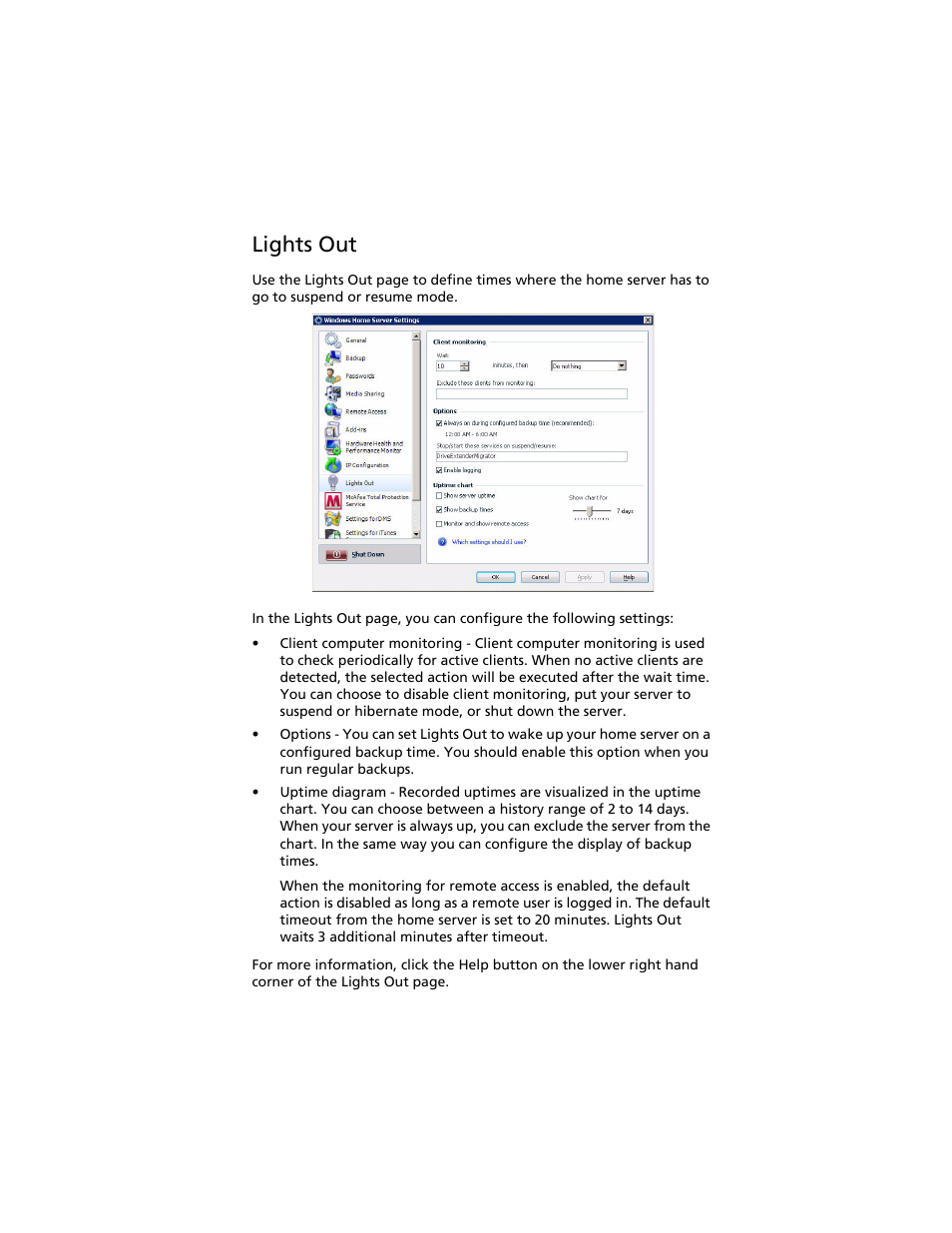 Lights out | Acer Aspire easyStore H340 User Manual | Page 71 / 148