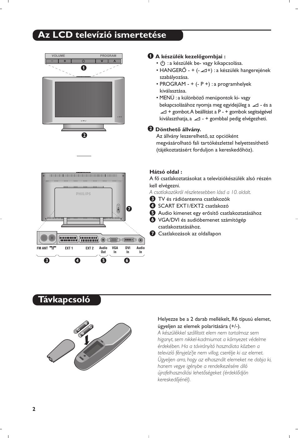 Az lcd televízió ismertetése távkapcsoló | Philips Matchline Téléviseur User Manual | Page 170 / 216