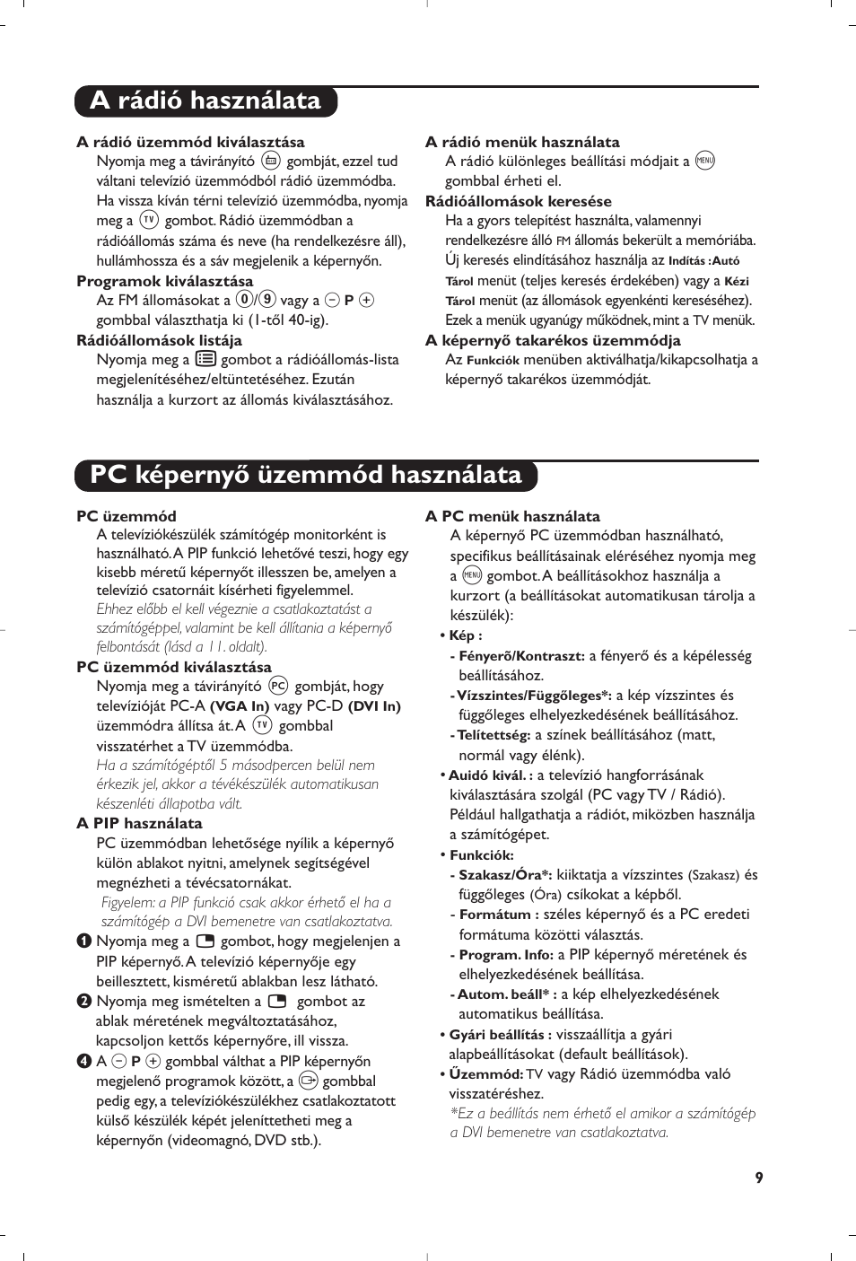 A rádió használata pc képernyő üzemmód használata | Philips Matchline Téléviseur User Manual | Page 177 / 216