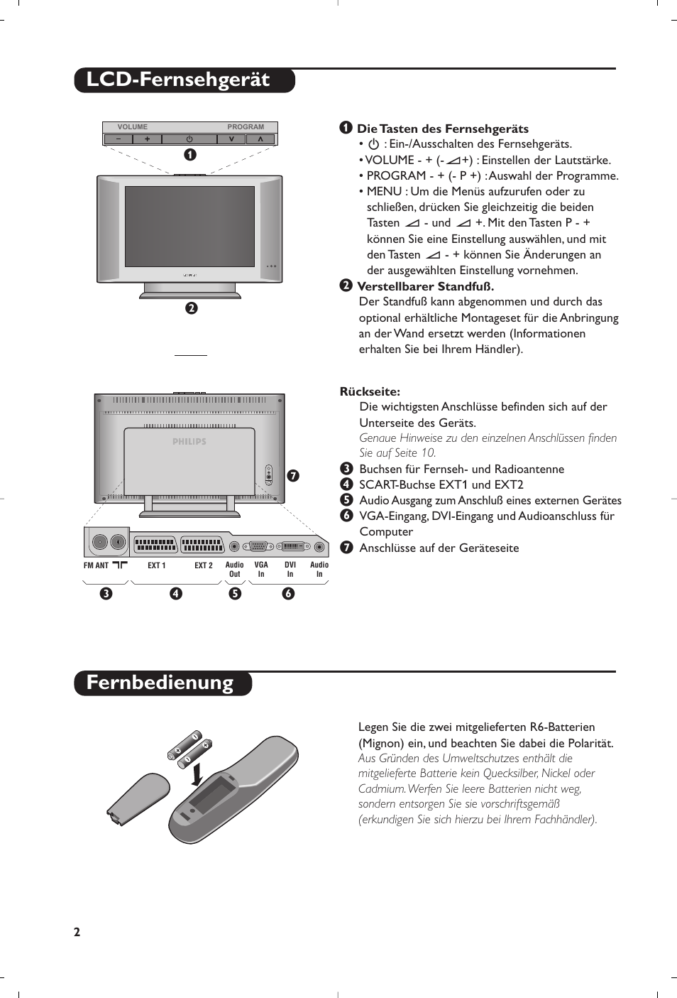 Lcd-fernsehgerät fernbedienung | Philips Matchline Téléviseur User Manual | Page 38 / 216