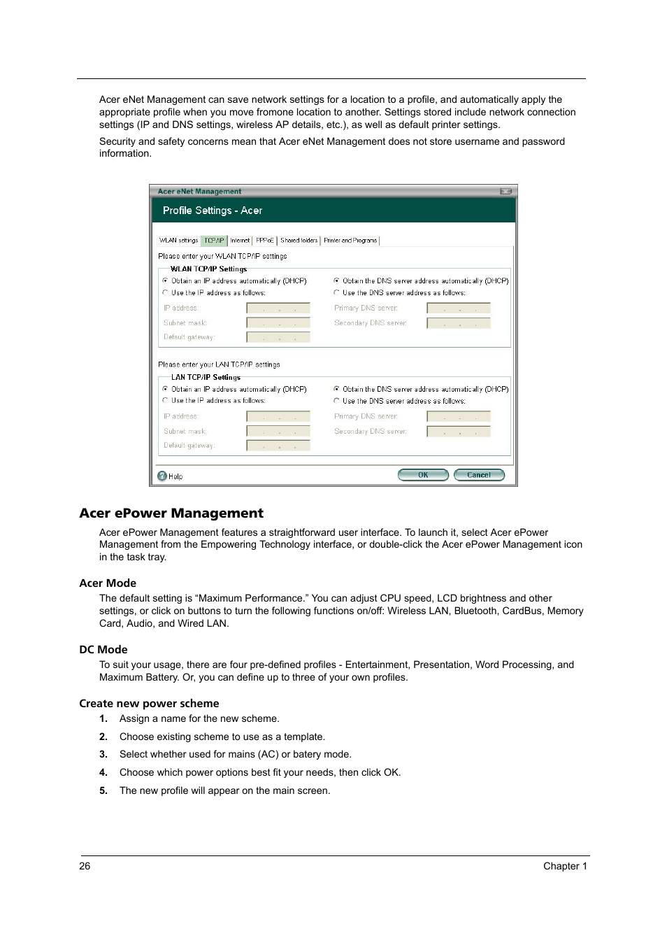 Acer epower management | Acer 3240 User Manual | Page 32 / 106