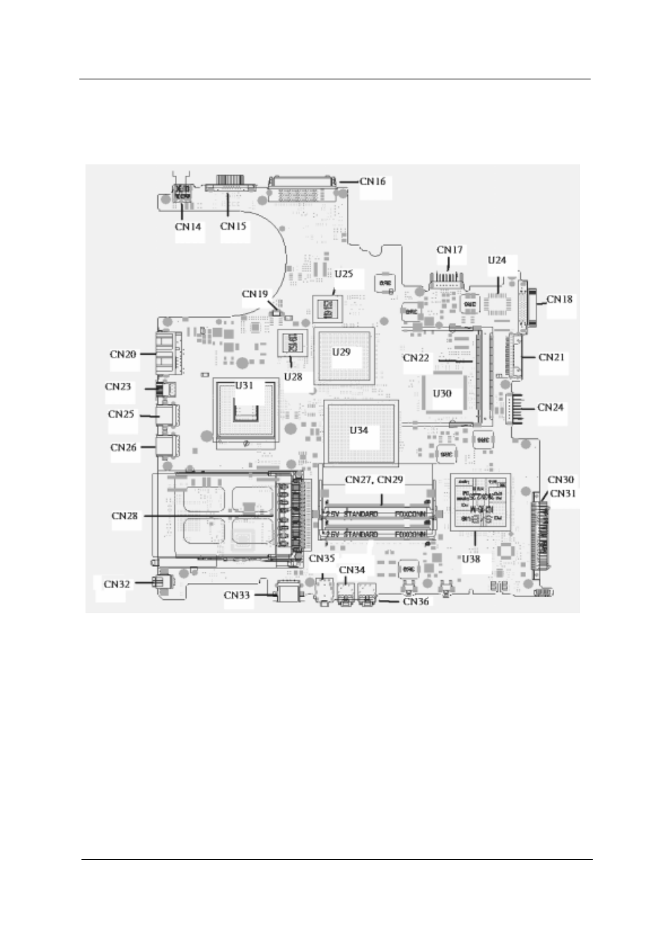 Mainboard placement, Top view | Acer 4100 User Manual | Page 10 / 128