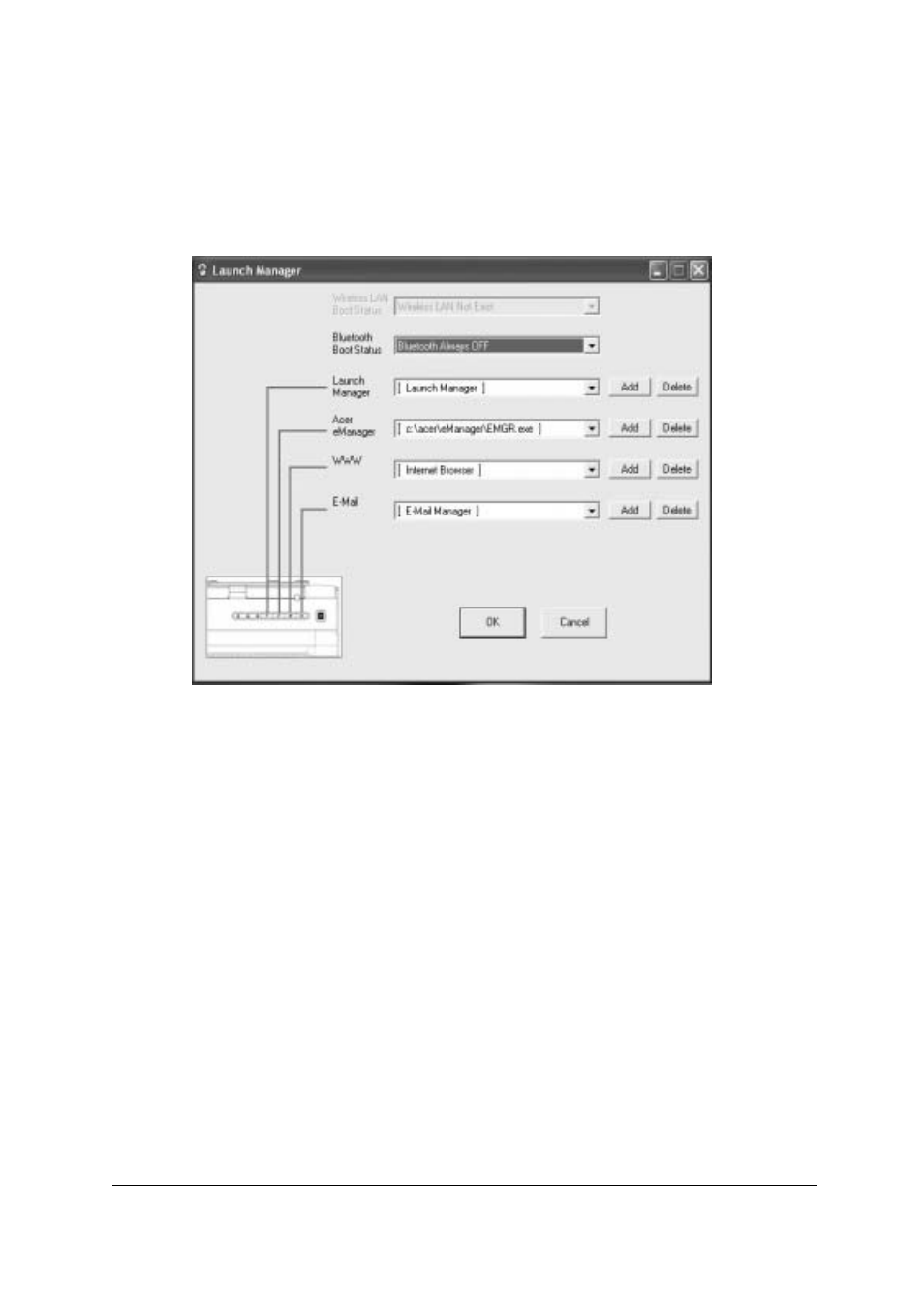 Launch manager | Acer 4100 User Manual | Page 33 / 128