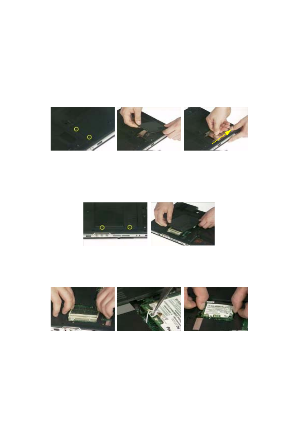 Removing the hdd module, Removing the memory and the wireless lan card | Acer 4100 User Manual | Page 71 / 128