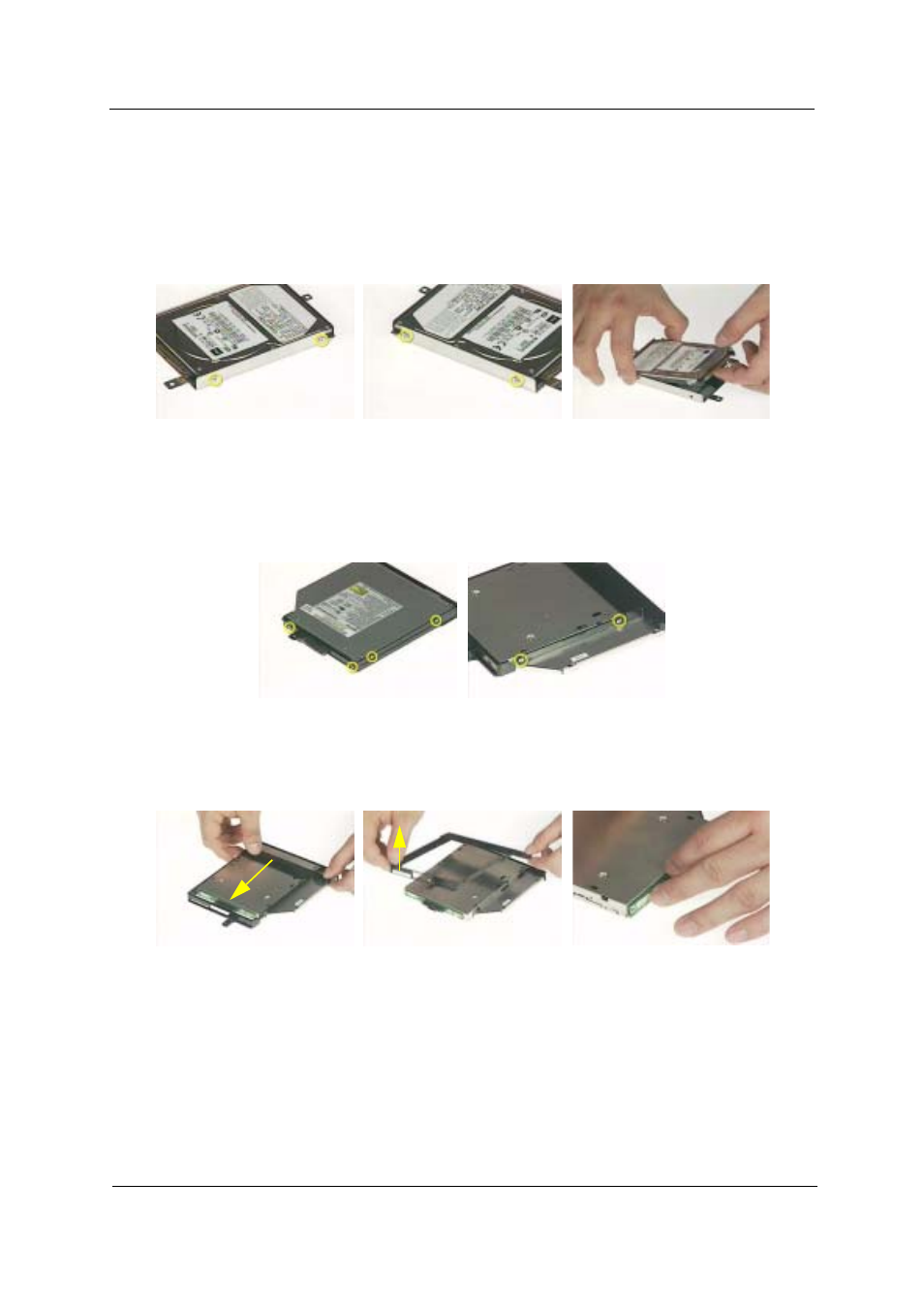 Disassembling the external modules, Disassembling the optical drive module | Acer 4100 User Manual | Page 81 / 128