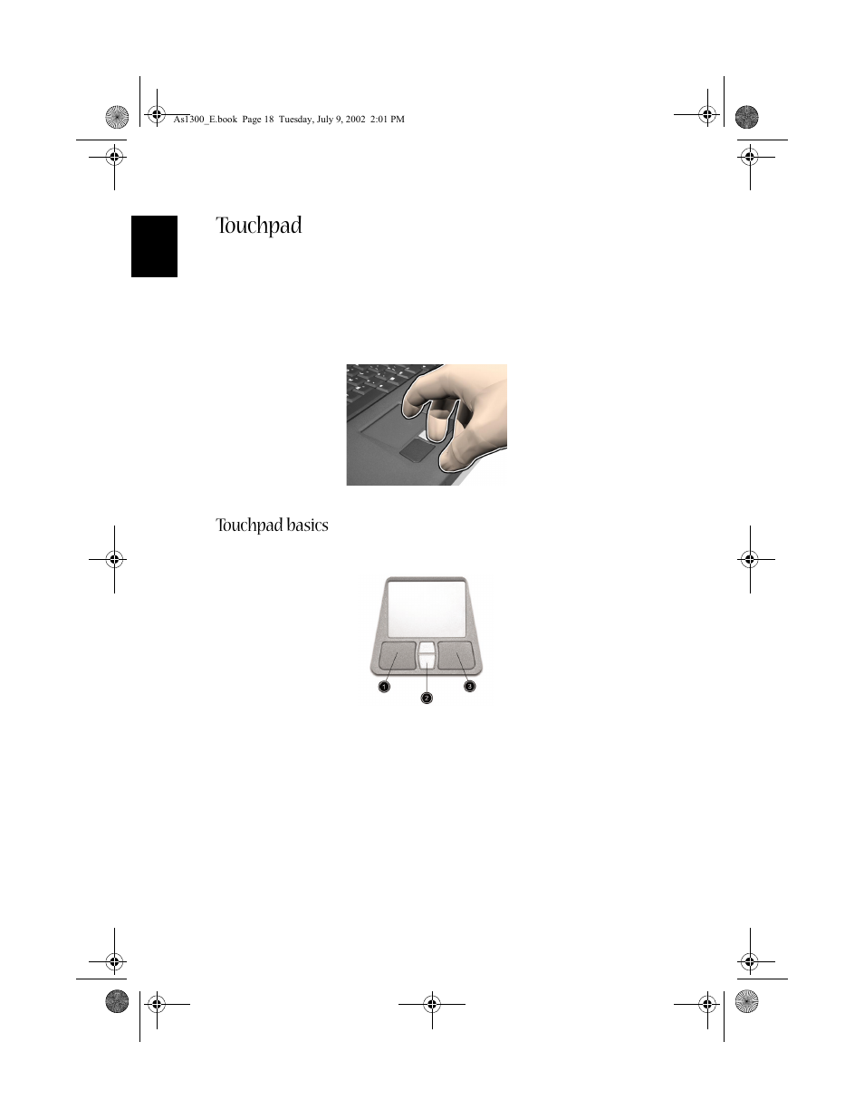 Touchpad, Touchpad basics | Acer 1300 series User Manual | Page 28 / 96