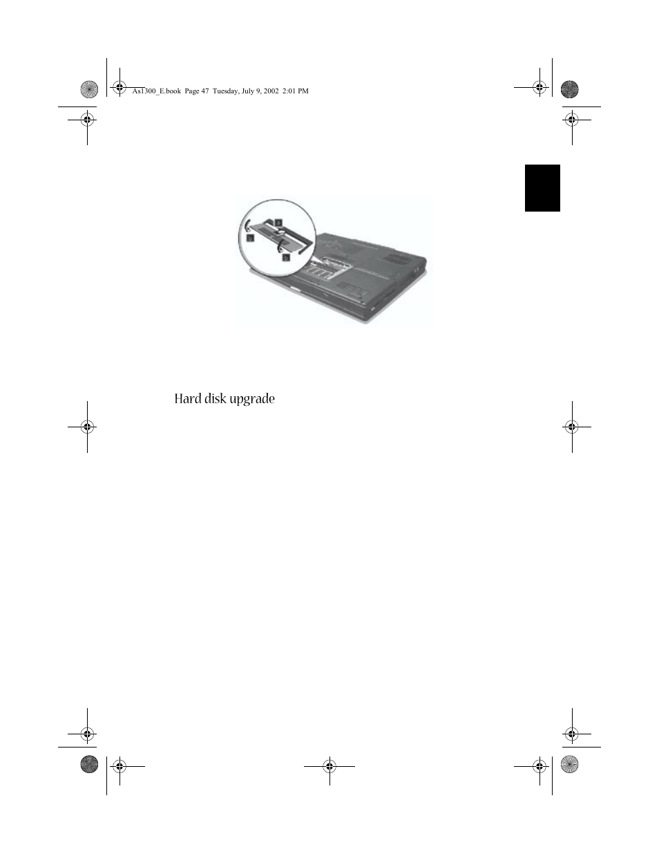 Hard disk upgrade | Acer 1300 series User Manual | Page 57 / 96
