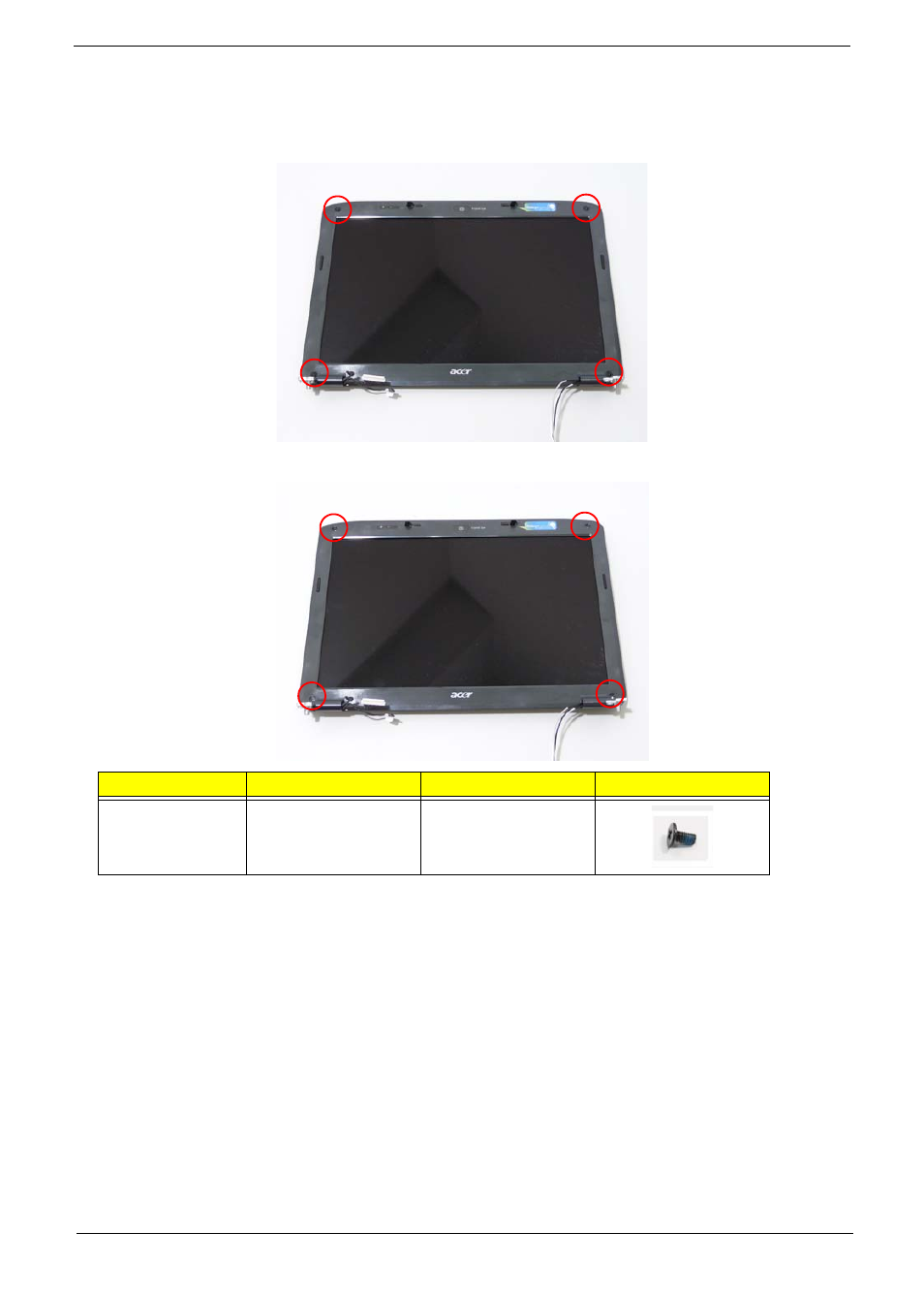 Removing the lcd bezel | Acer 4330 User Manual | Page 105 / 198