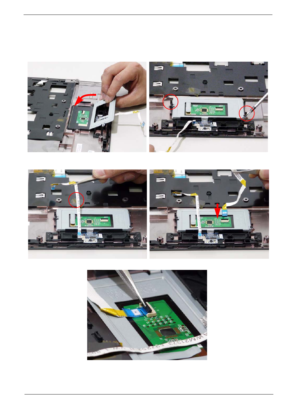 Replacing the touch pad bracket | Acer 4330 User Manual | Page 127 / 198