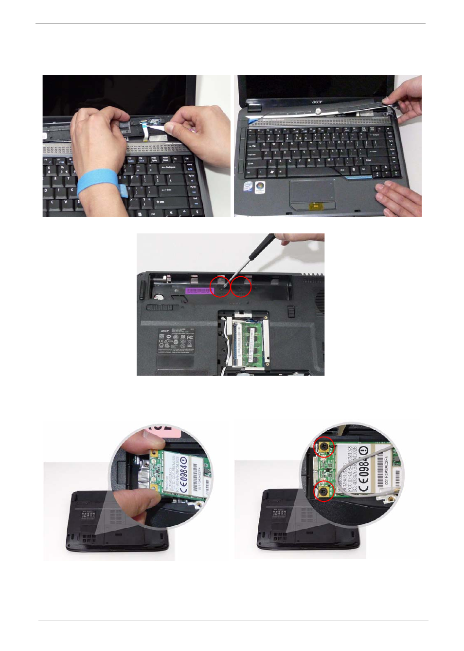 Replacing the switch cover, Replacing the wlan module | Acer 4330 User Manual | Page 132 / 198