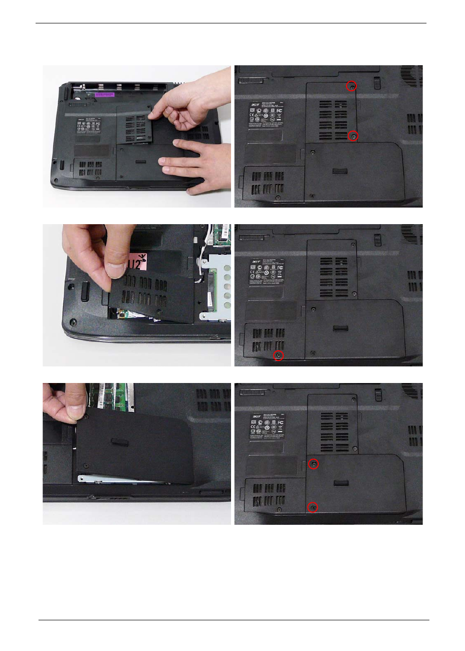 Replacing the lower covers | Acer 4330 User Manual | Page 136 / 198
