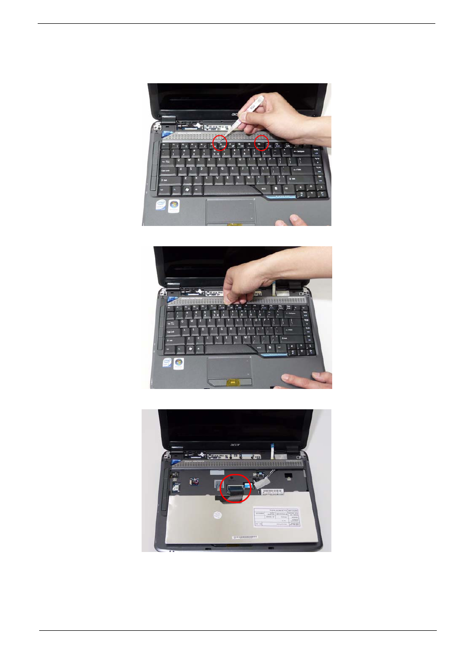 Removing the keyboard | Acer 4330 User Manual | Page 71 / 198