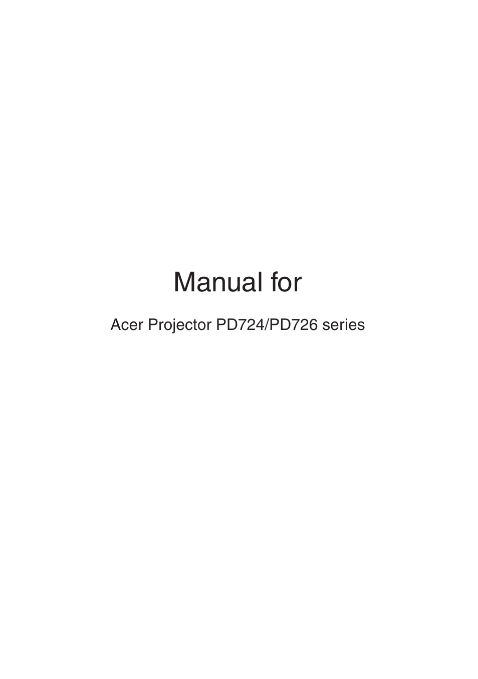 Acer PD724 series User Manual | 59 pages