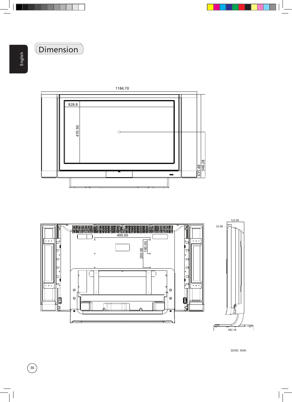 Dimension | Acer AT3705-DTV User Manual | Page 36 / 38