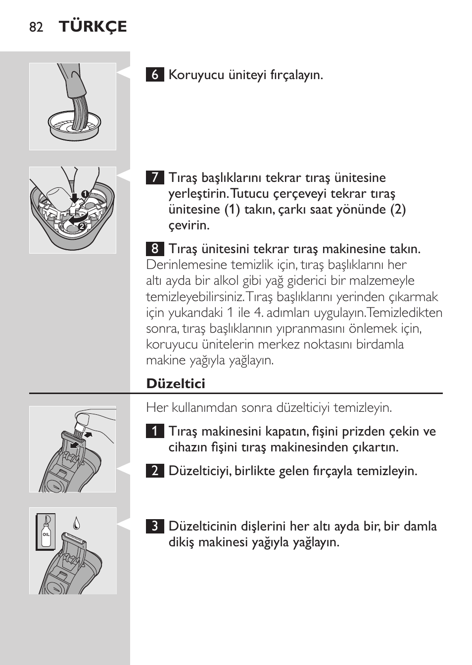 Düzeltici, Türkçe | Philips SHAVER Series 3000 Rasoir électrique User Manual | Page 80 / 84